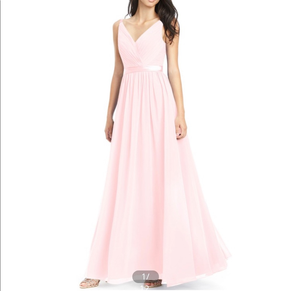 Azazie Leanna Pearl Pink Bridesmaid Dress